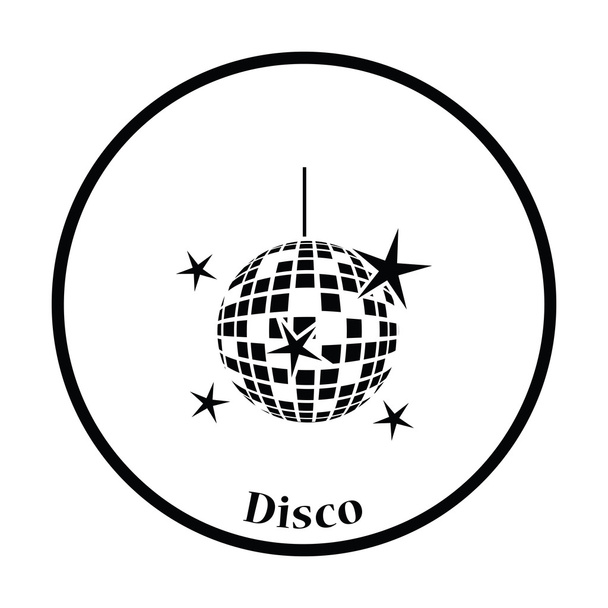 Nachtclubs, disco bol pictogram - Vector, afbeelding