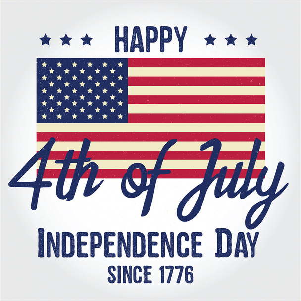 Fourth of July. Independence day greeting card, poster, flyer. Patriotic banner for website template. July 4th typographic design. Vector illustration. - Vektor, Bild