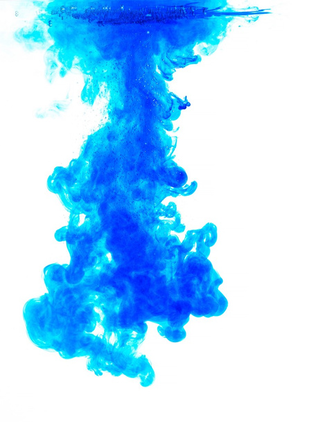 Blue acrylic color in water - Foto, imagen