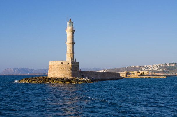 Lighthouse of Chania port, Crete, Greece - Fotoğraf, Görsel