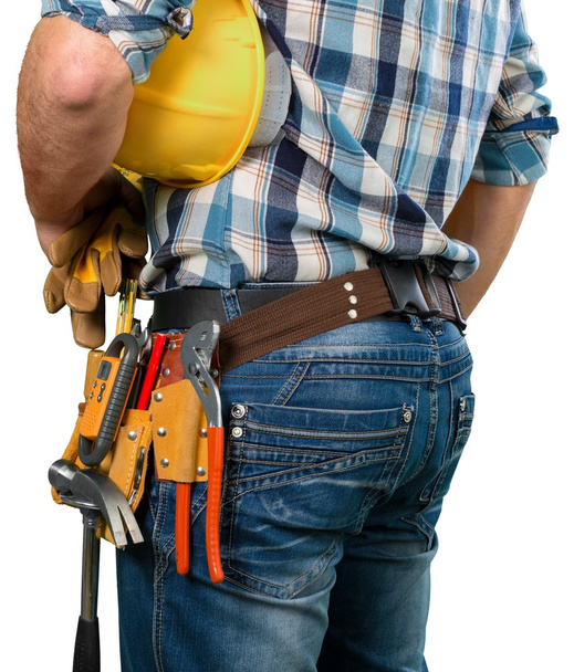 Trabalhador com cinto de ferramentas - Foto, Imagem