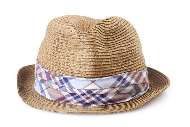 Summer straw hat isolated on white background - Photo, Image
