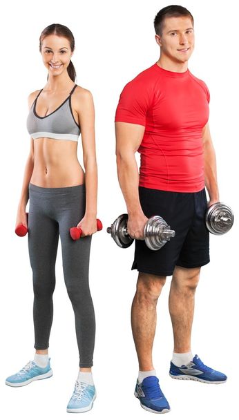 Young couple training together  - Foto, Bild