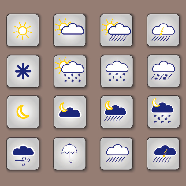 set weather icon - Vector, Image