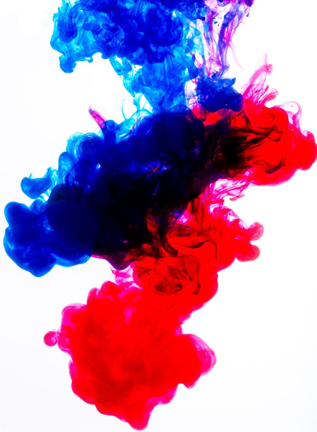 Blue and red acrylic colors - 写真・画像