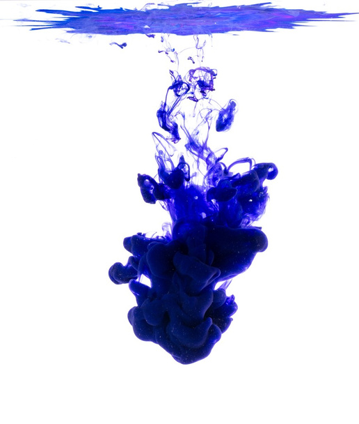 Blue acrylic color in water - Zdjęcie, obraz