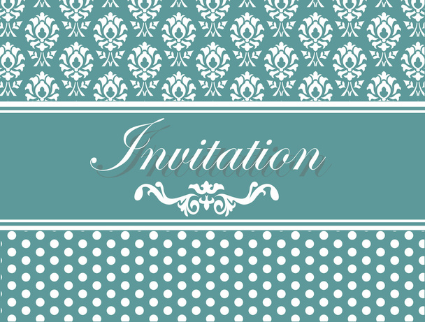 Invitation card or postcard with damask ornaments - Vector, afbeelding