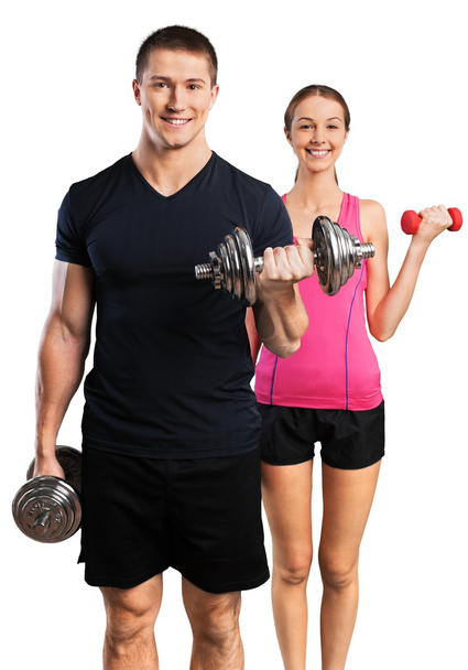 Young couple training together  - Photo, Image