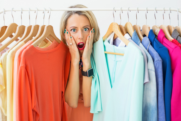 Woman in shock having nothing to wear  - Photo, Image