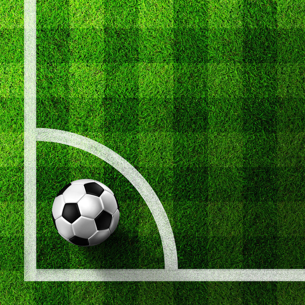 bola de futebol no campo de grama - Foto, Imagem