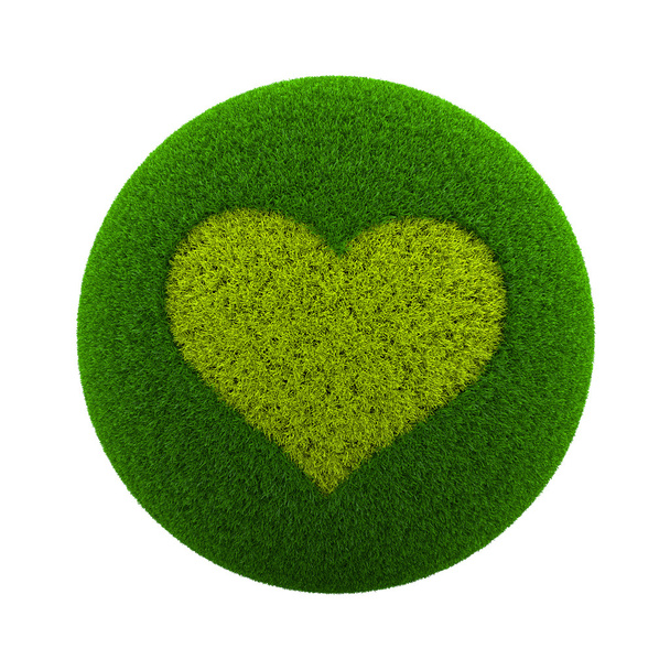Grass Sphere Love Icon - Photo, Image