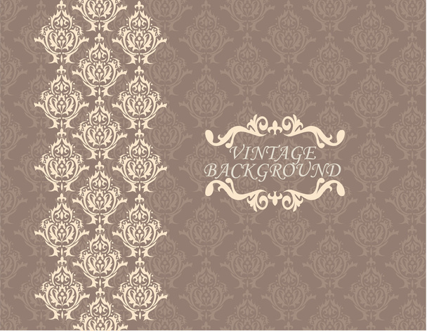 Vintage card with damask ornament pattern - Vector, Image