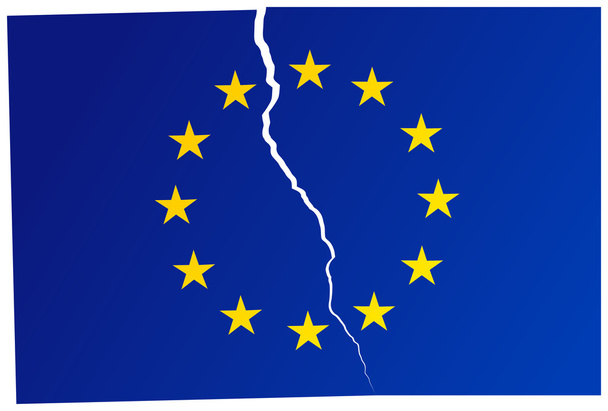 Σπασμένα σημαία της Ευρωπαϊκής Ένωσης - Διάνυσμα, εικόνα
