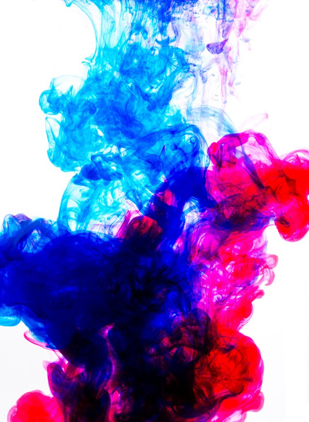 Blue and pink acrylic colors - 写真・画像