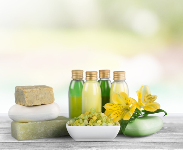 Bottles with organic essential aroma oils - Foto, immagini
