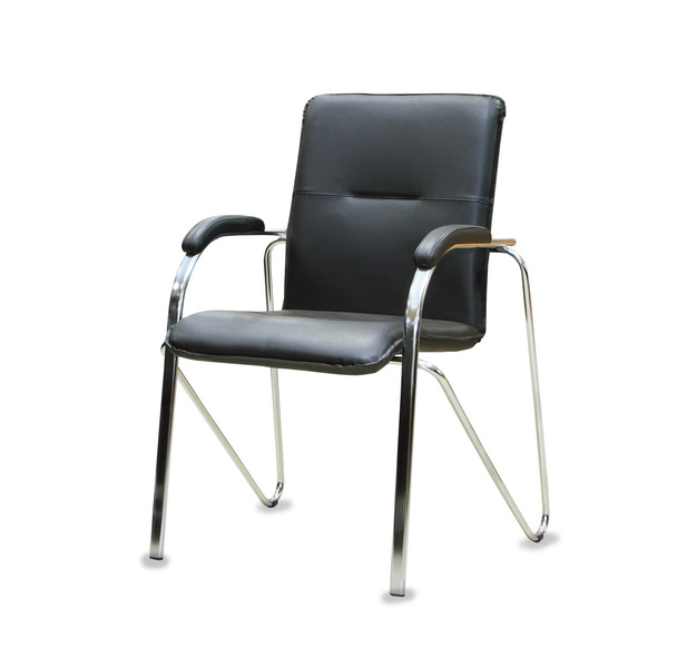 The office chair from black leather. Isolated - Photo, image