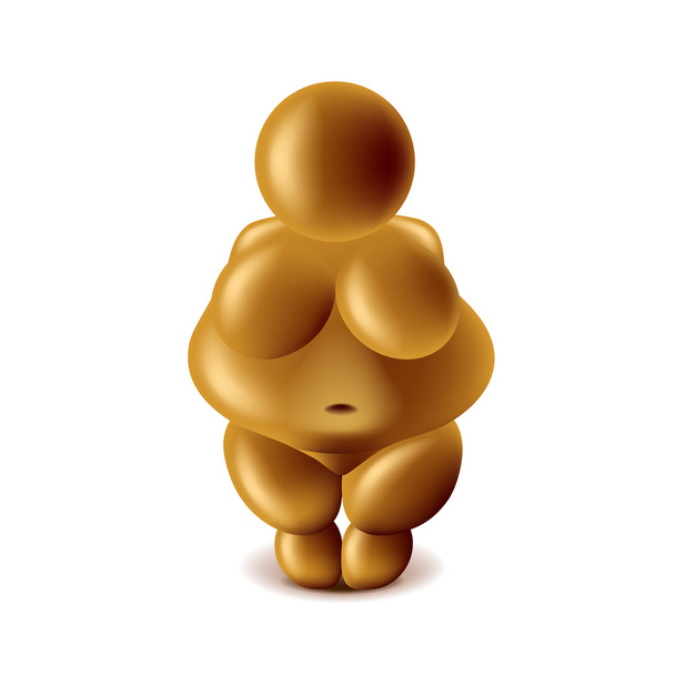Venus van Willendorf geïsoleerd op witte vector - Vector, afbeelding