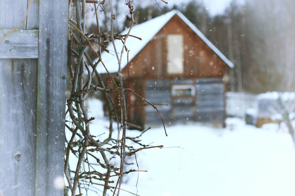 casa en campo rural Invierno - Foto, Imagen