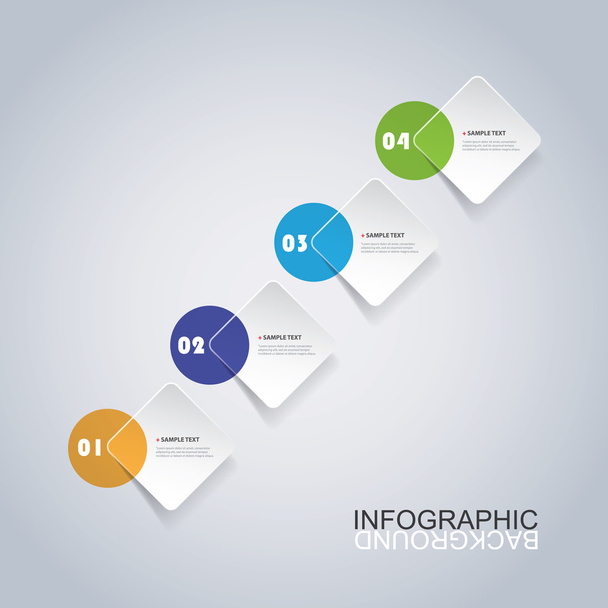 Colorful Minimal Paper Cut Infographics Design, Presentation Template - Round Squares - Vecteur, image