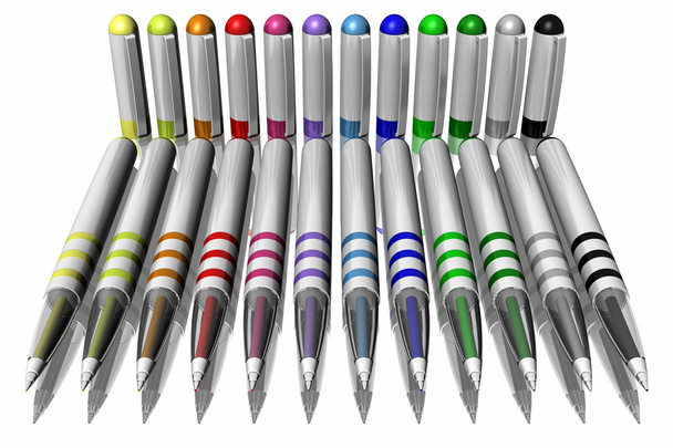 Série de marcadores coloridos
 - Foto, Imagem