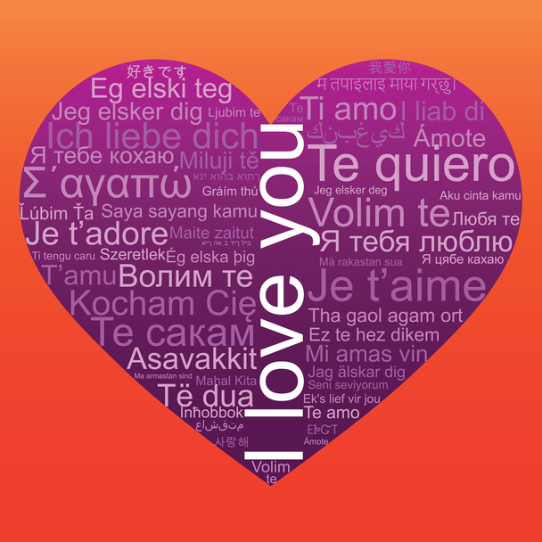 I love you tag cloud - Vector, Image