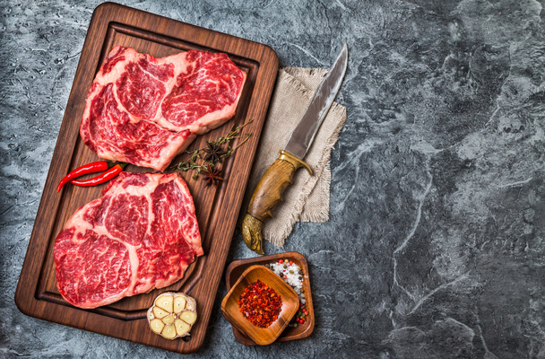Raw fresh marbled meat Steak - Foto, afbeelding