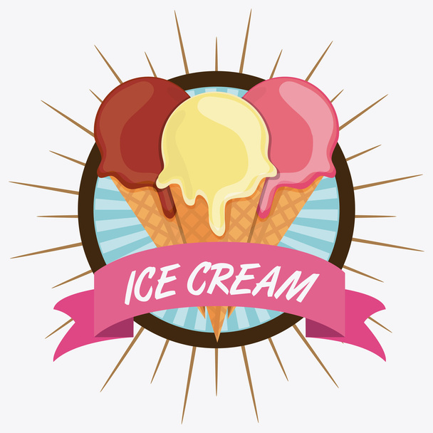 Vintage ice cream. Dessert design. Vector graphic - Vektor, Bild