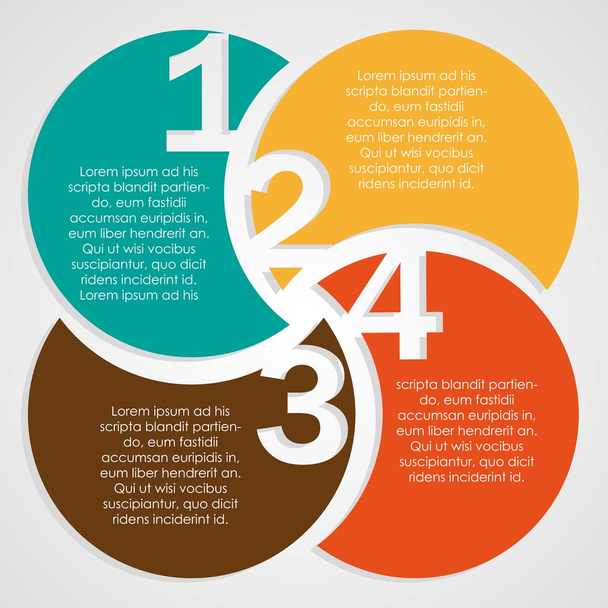 Numbering in colored circles - Vector, Image