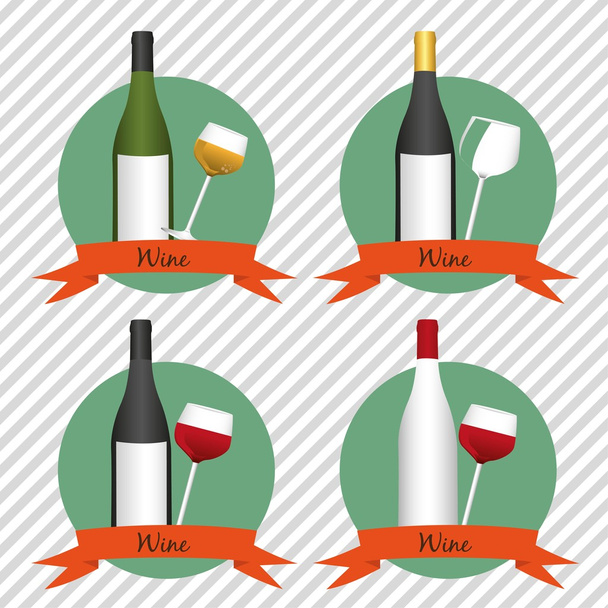 Iconos de vino
 - Vector, Imagen