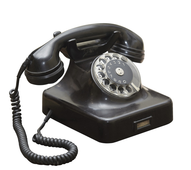 Чёрный старинный гранж-телефон
 - Фото, изображение