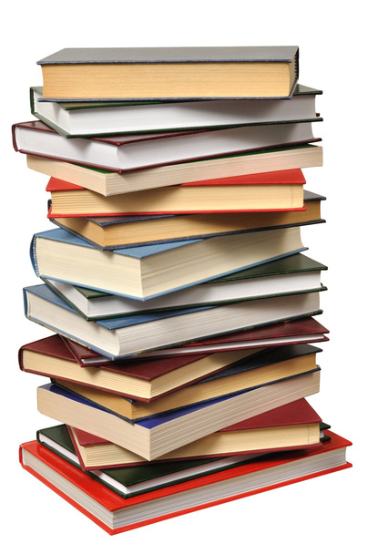Books stack on white - Foto, Bild