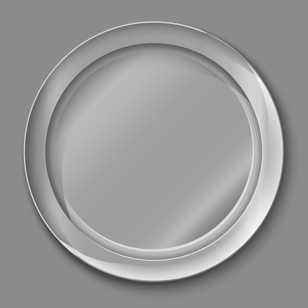 Vector illustration of empty silver plate. - Vector, Imagen