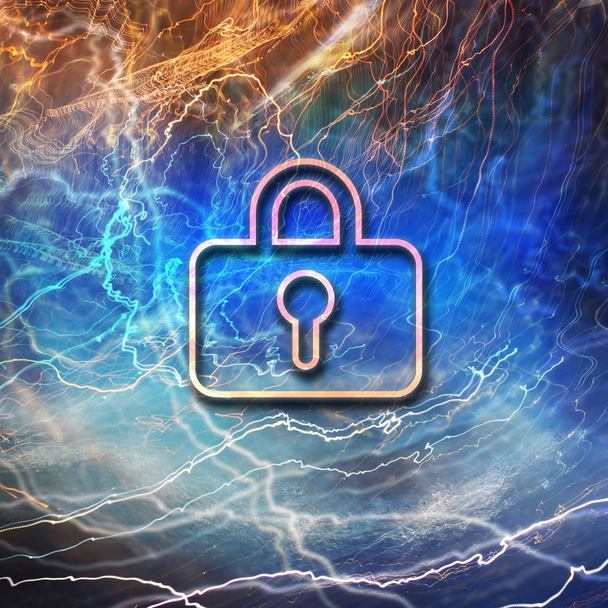 Security business background concept in blue color - Foto, Imagen