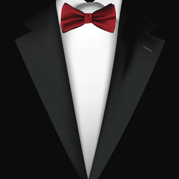 Suit background with bow tie - Vector, Imagen