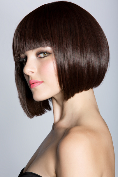 Woman with short brown hair - Foto, Imagen