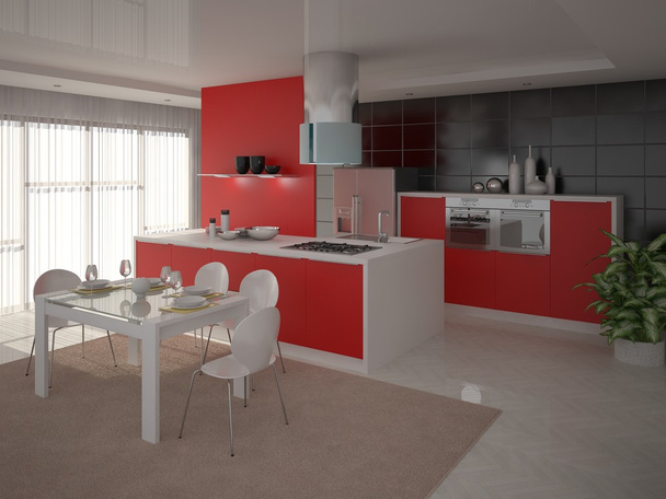Kitchen with modern design. - Fotoğraf, Görsel