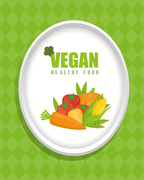 Vegan food design. - Vector, Image