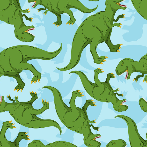 Dinosaur seamless pattern. Dino texture. Tyrannosaurus Rex Ornam - Vektor, kép