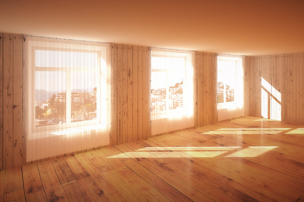 Interior de madeira vazio
 - Foto, Imagem
