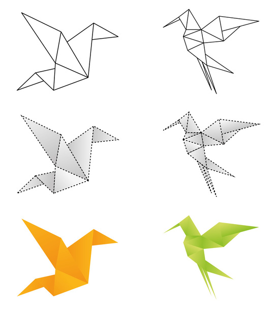 折り紙設計図 - ベクター画像