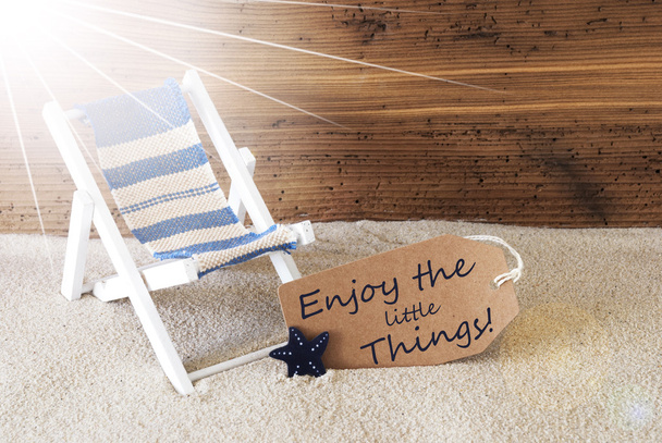 Summer Sunny Label And Quote Enjoy Little Things - Φωτογραφία, εικόνα