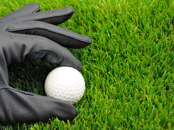 golfový míček a rukavice - Fotografie, Obrázek