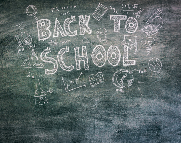 Freehand drawing Back to school on chalkboard - Foto, Imagem