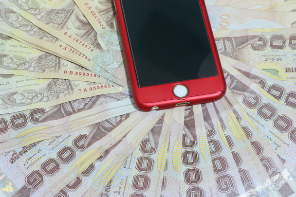 Business money and smartphone - Photo, Image