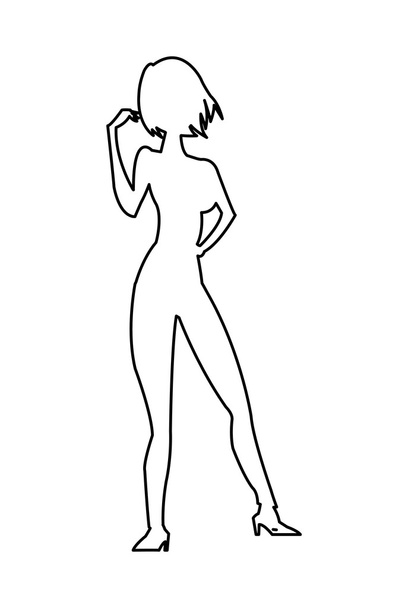 女性立っているアイコン - ベクター画像