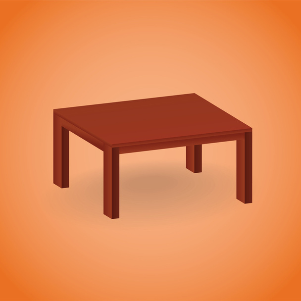 isometrische lege houten tafel - Vector, afbeelding