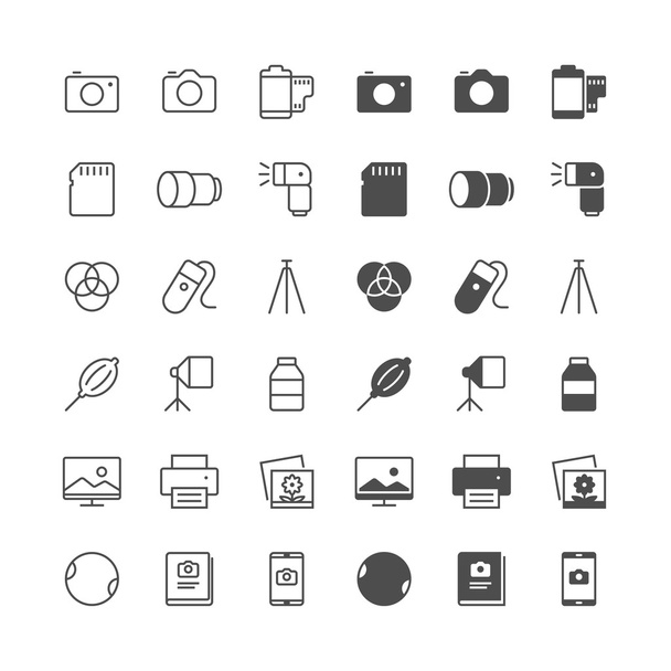 Photography icons, included normal and enable state. - Vector, Image