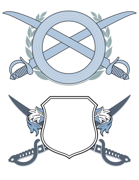 Emblem mit Schwertern - Vektor, Bild