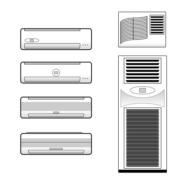 Tipos de acondicionadores de aire iconos conjunto vector stock
.  - Vector, Imagen