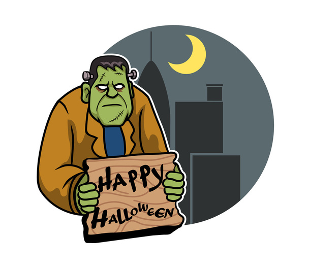 Frankenstein et fond de la ville
 - Vecteur, image